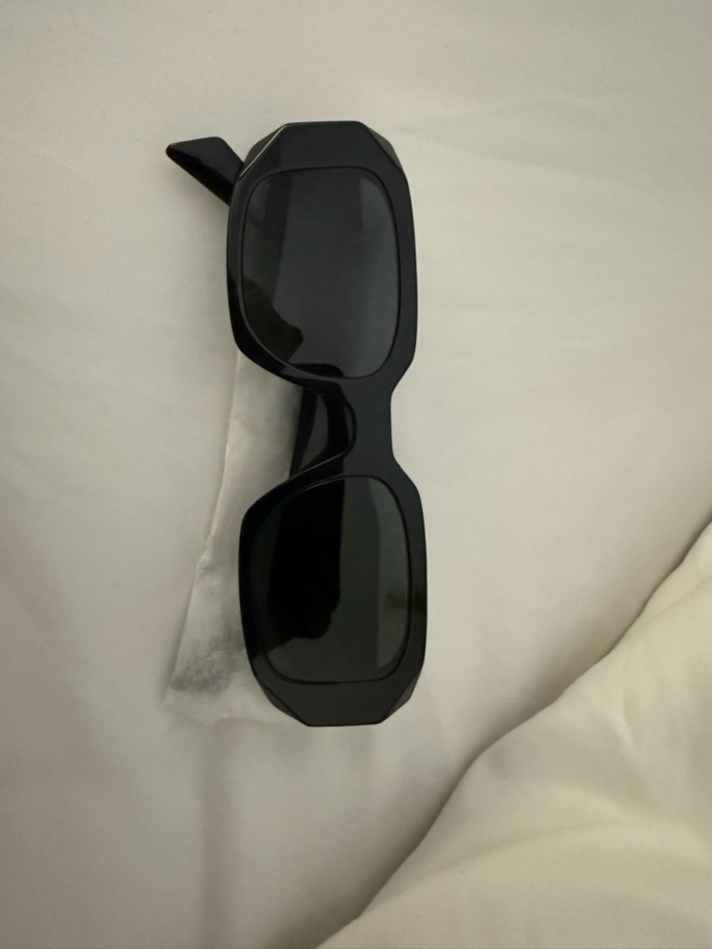 Prada PR 17WS Black Rectangular Sunglasses